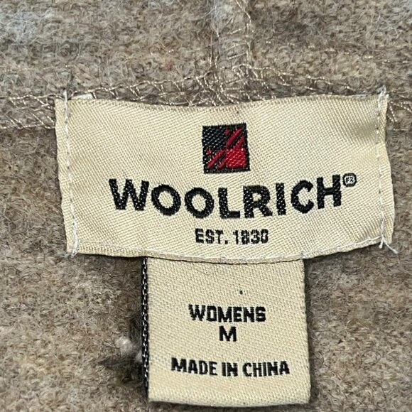 Woolrich Womens Lt Olive Heather Wool Full-Zip Hooded Sweater Jacket M - Picture 3 of 9